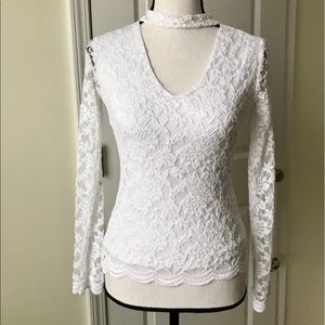 🪂2/$15🪂 Ambiance White lace overlay top
